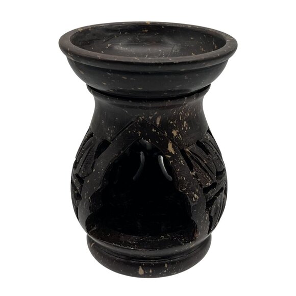 Yankee Candle Carved Soapstone 5" Oil Warmer Tea light Wax tart melts Rustic Art - Picture 11 of 14